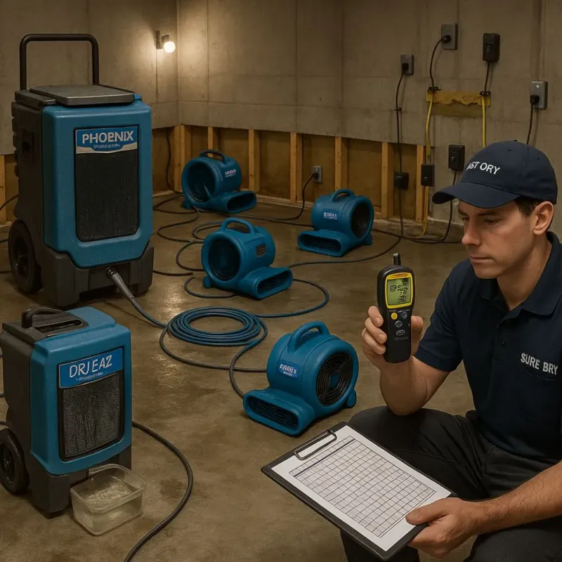 Structural Drying and Dehumidification process in Port Clinton, OH